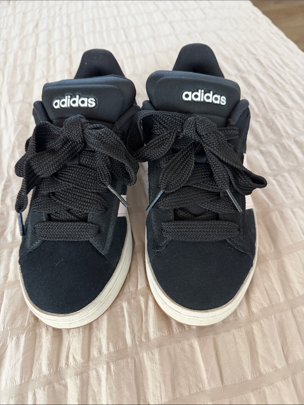 adidas Women’s Black and White Lace-Up Sneakers